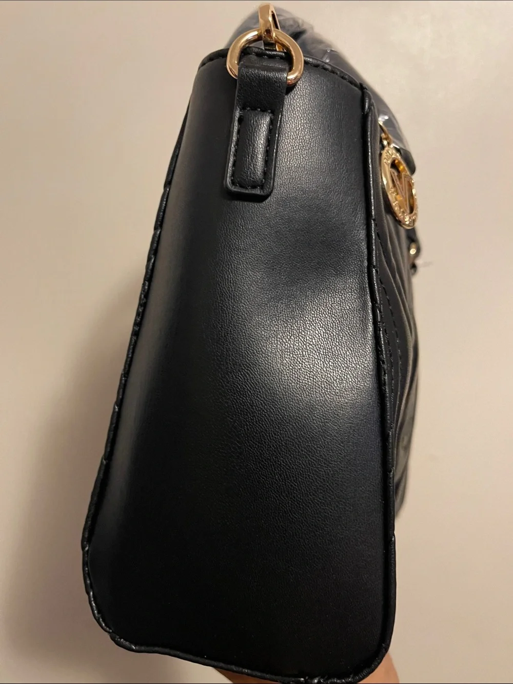 Valentino Orlando Quilted Satchel with Embossed V Pattern